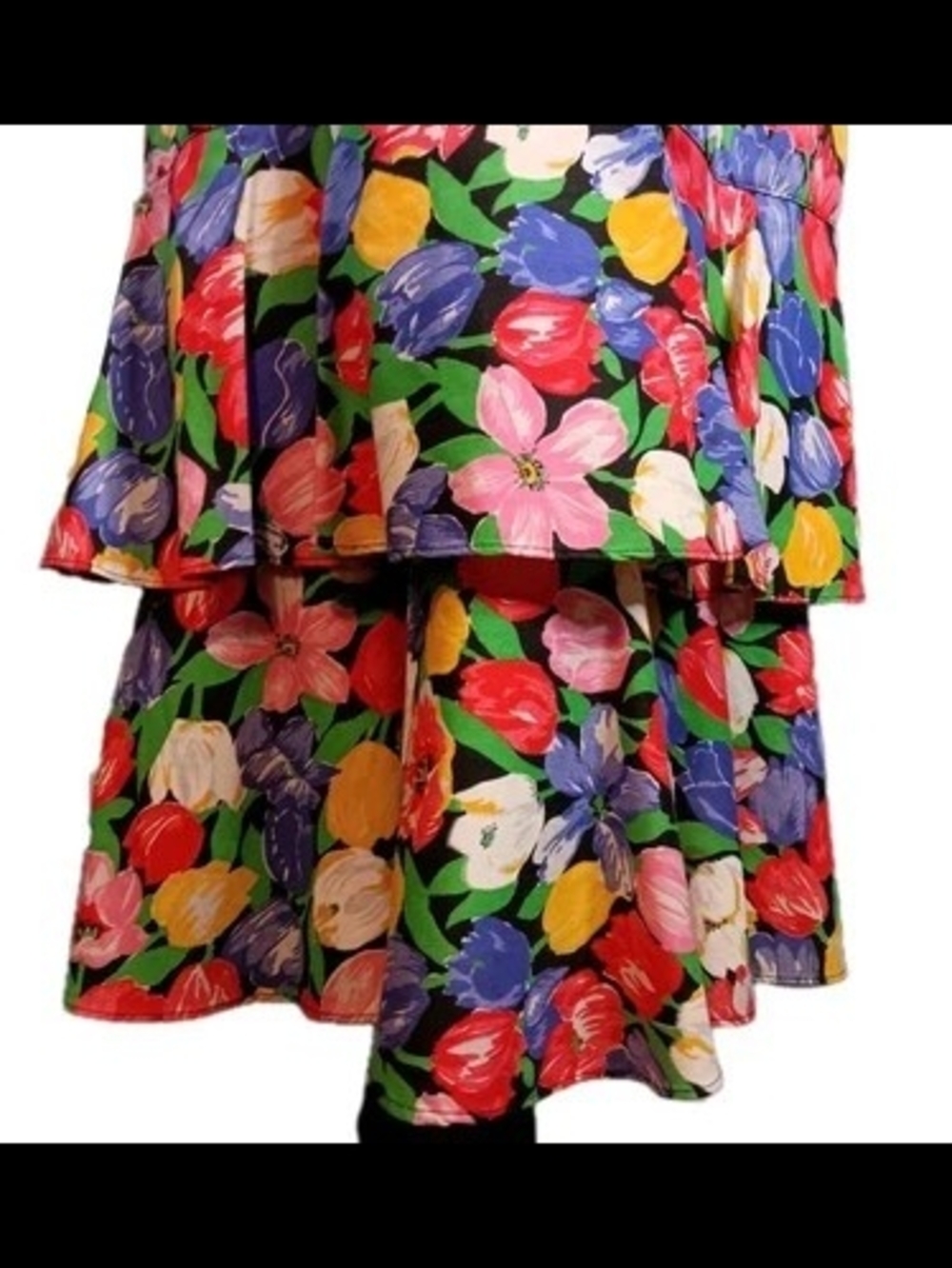 Neiman Marcus Union Made Dress 80s Puff Sleeves Drop Waist Size 6 - Picture 8 of 16
